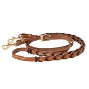 HILASON Western Horse American Leather Laced Barrel Roper Reins Brown | Racing Roping for Horses
