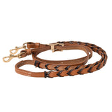 Hilason Western Horse American Leather Laced Barrel Roper Reins Brown