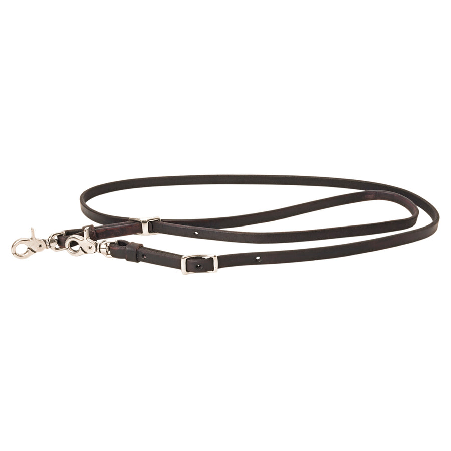 Hilason Western Horse American Leather Flat Roper Reins Dark Brown - Uhorse