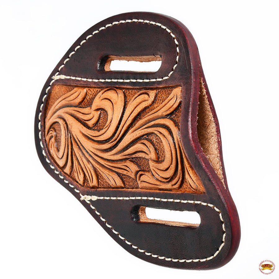 Hilason Leather Angled Knife Scabbard Sheath Cover Floral Tooled