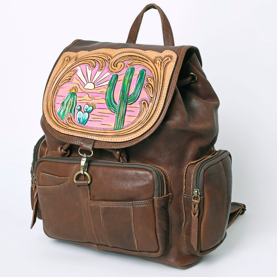 American Darling Backpack Hand Tooled Genuine Leather Western Women Bag | for Laptop School Purse Travel - Uhorse