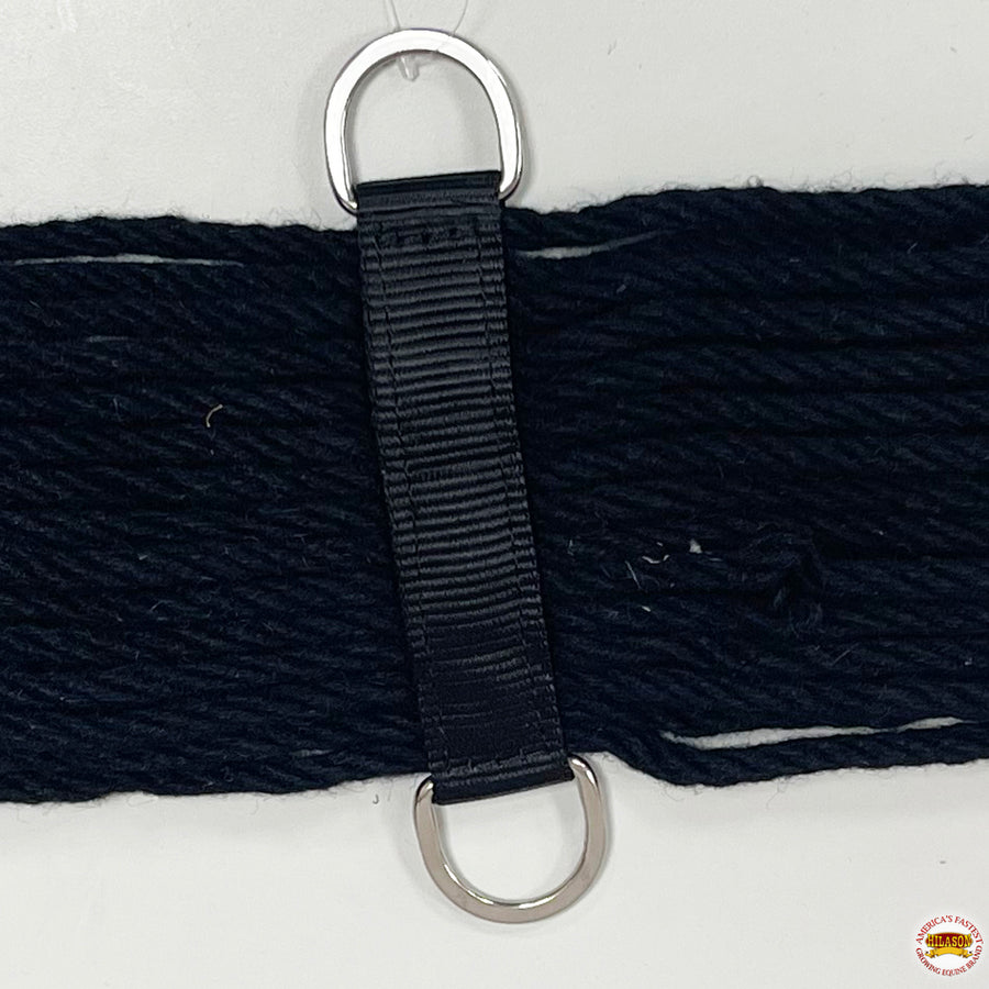 HILASON Horse Western 27 Strand Double Weave Black Roper Cinch | Girth Strap for Horses Back Saddle