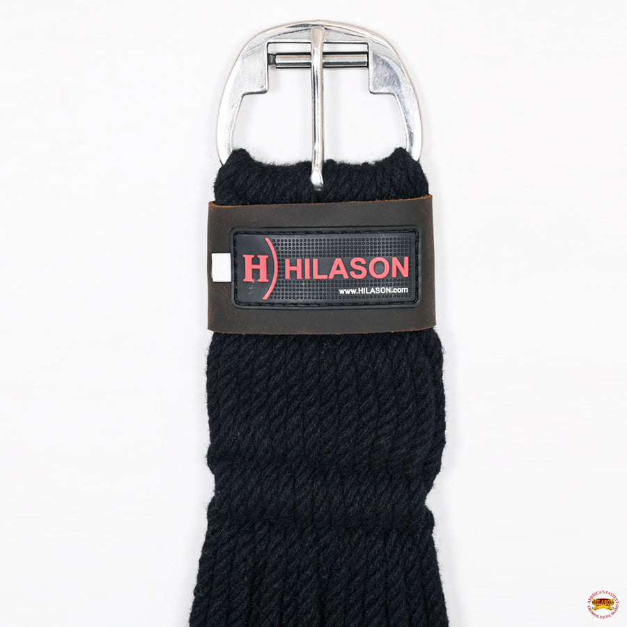 HILASON Horse Western 27 Strand Double Weave Black Roper Cinch | Girth Strap for Horses Back Saddle