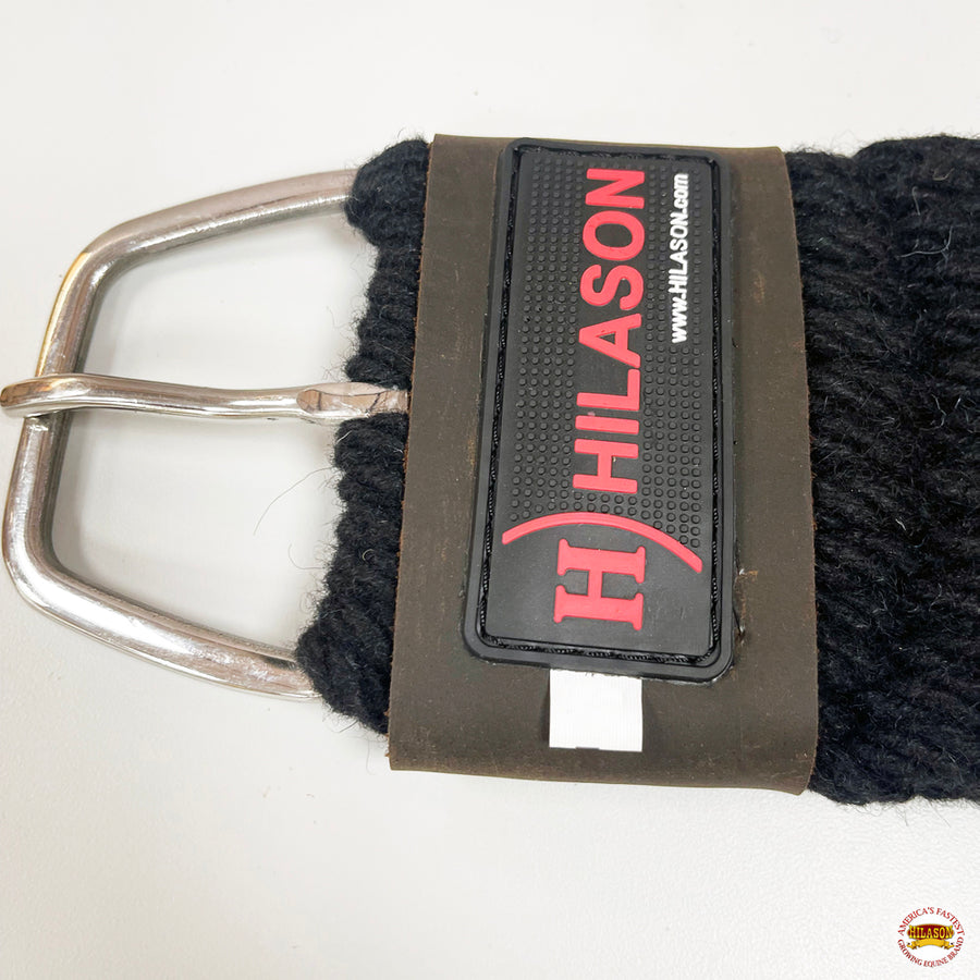 HILASON Horse Western 27 Strand Double Weave Black Roper Cinch | Girth Strap for Horses Back Saddle