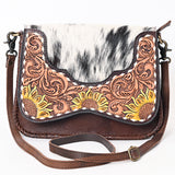 American Darling ADBGA346 Crossbody Hand Tooled Hair-On Genuine Leather Women Bag Western Handbag Purse