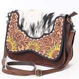 American Darling ADBGA346 Crossbody Hand Tooled Hair-On Genuine Leather Women Bag Western Handbag Purse