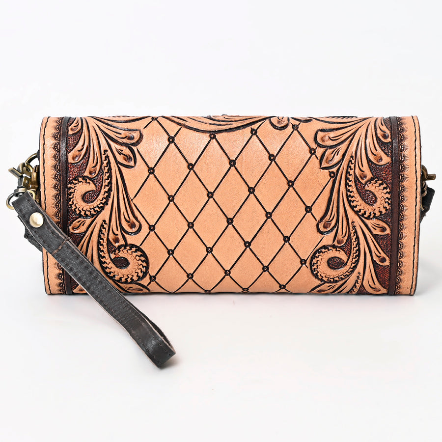 American Darling Hand Tooled Floral Carved Genuine Leather Small Cross body Bag Vegetable-Tanned Eco-Friendly Western