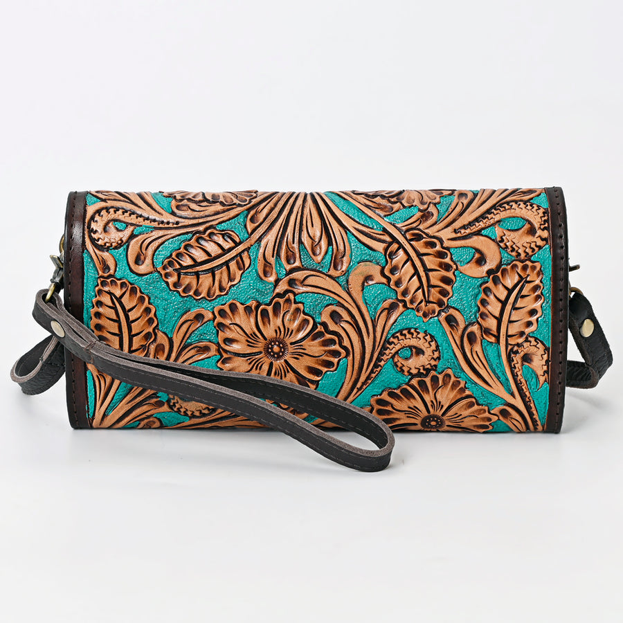 American Darling Hand Tooled Floral Carved Genuine Leather Small Cross body Bag Vegetable-Tanned Eco-Friendly Western Everyday