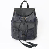 American Darling Backpack Crocodile Embossed Genuine Leather Women Bag