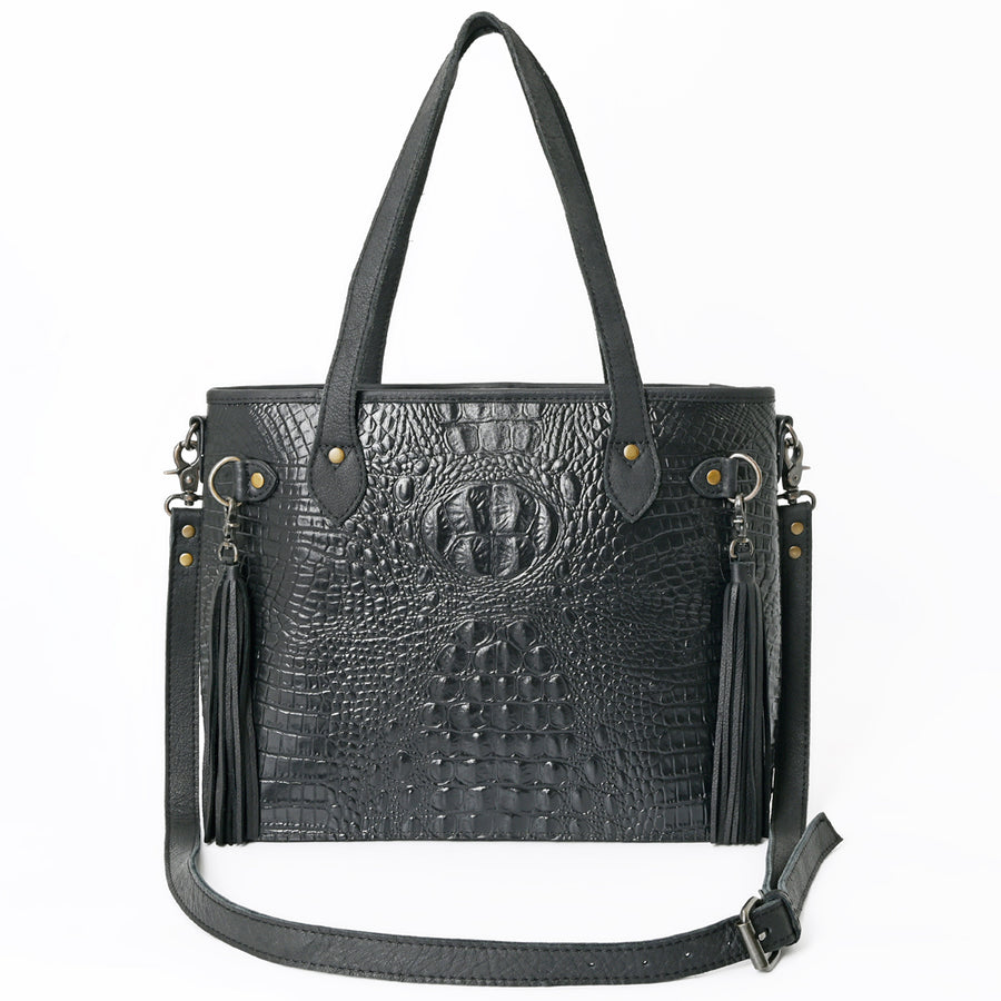 American Darling Tote Crocodile Embossed Genuine Leather Western Women Bag Handbag Purse | Travel Bags College Casual for