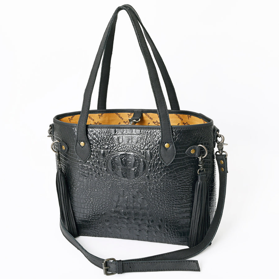 American Darling Tote Crocodile Embossed Genuine Leather Western Women Bag Handbag Purse | Travel Bags College Casual for