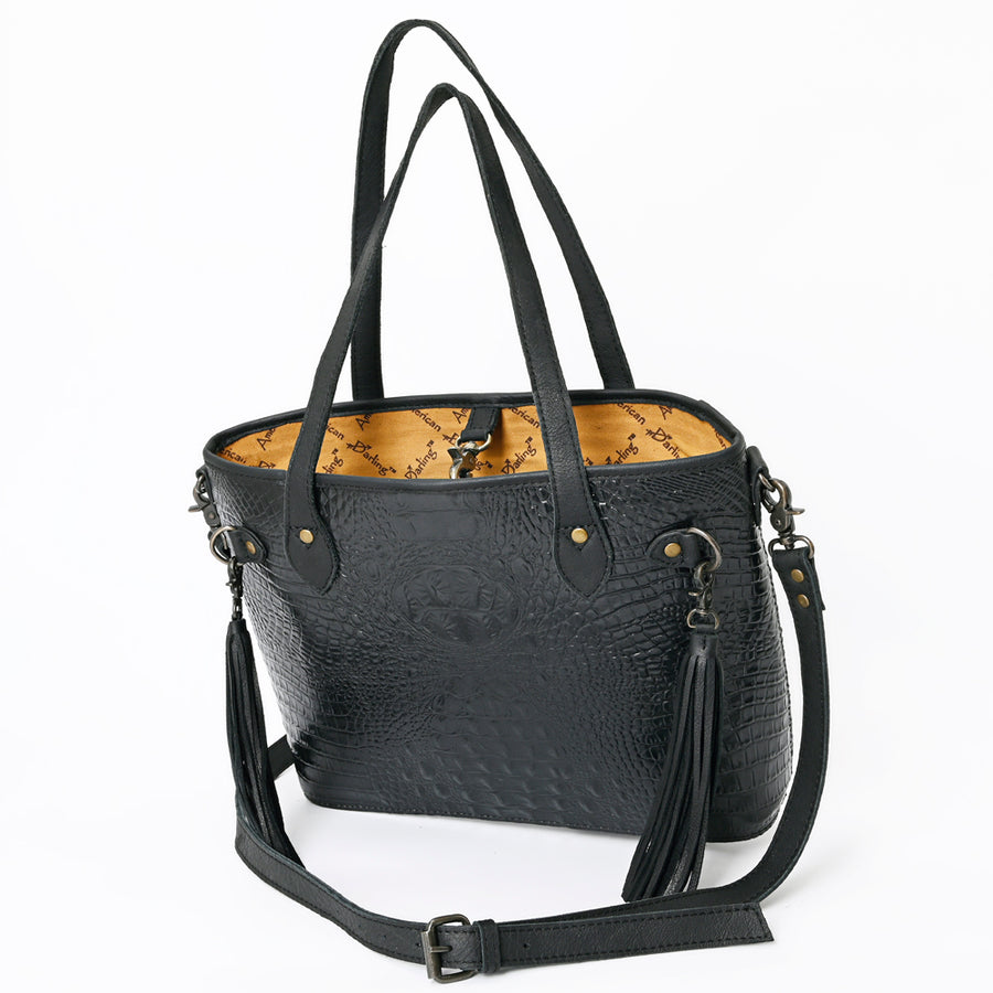American Darling Tote Crocodile Embossed Genuine Leather Western Women Bag Handbag Purse | Travel Bags College Casual for
