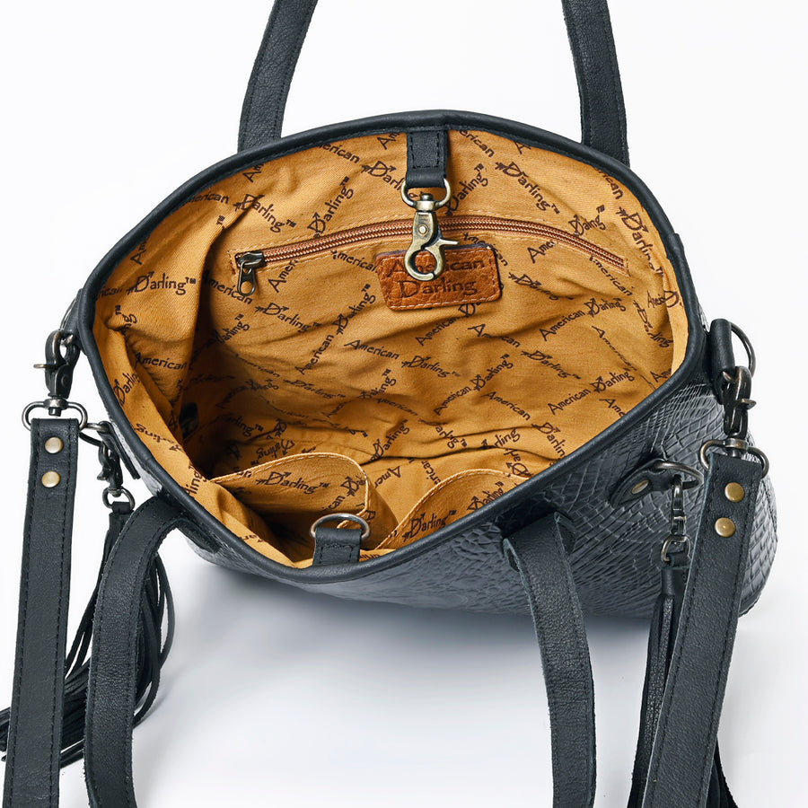 American Darling Tote Crocodile Embossed Genuine Leather Western Women Bag Handbag Purse | Travel Bags College Casual for