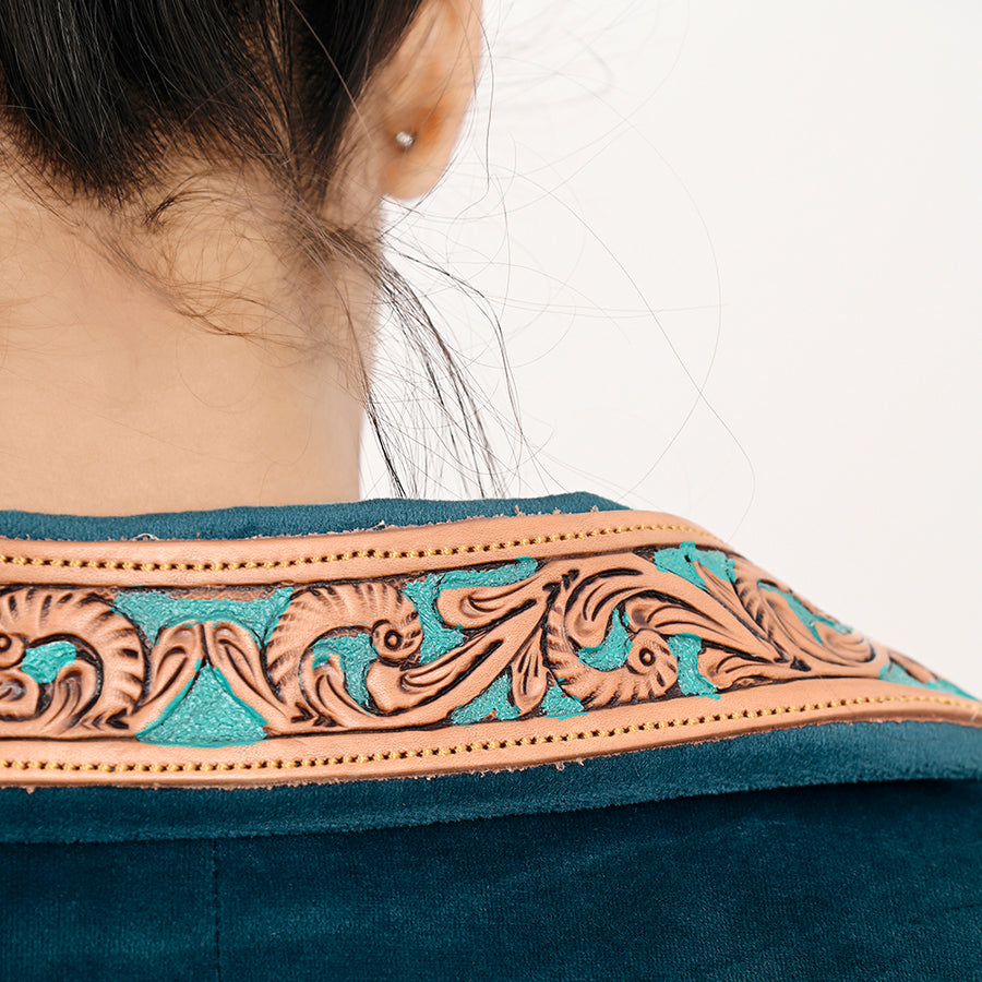 American Darling Genuine leather Hand tooled carved Women Blazer dress jacket | Vintage
