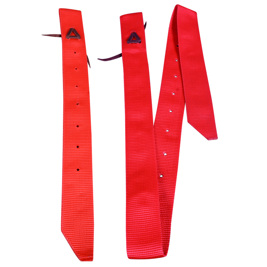 Hilason Single Nylon Cinch Tie Strap And Off Billet Set Red - Uhorse