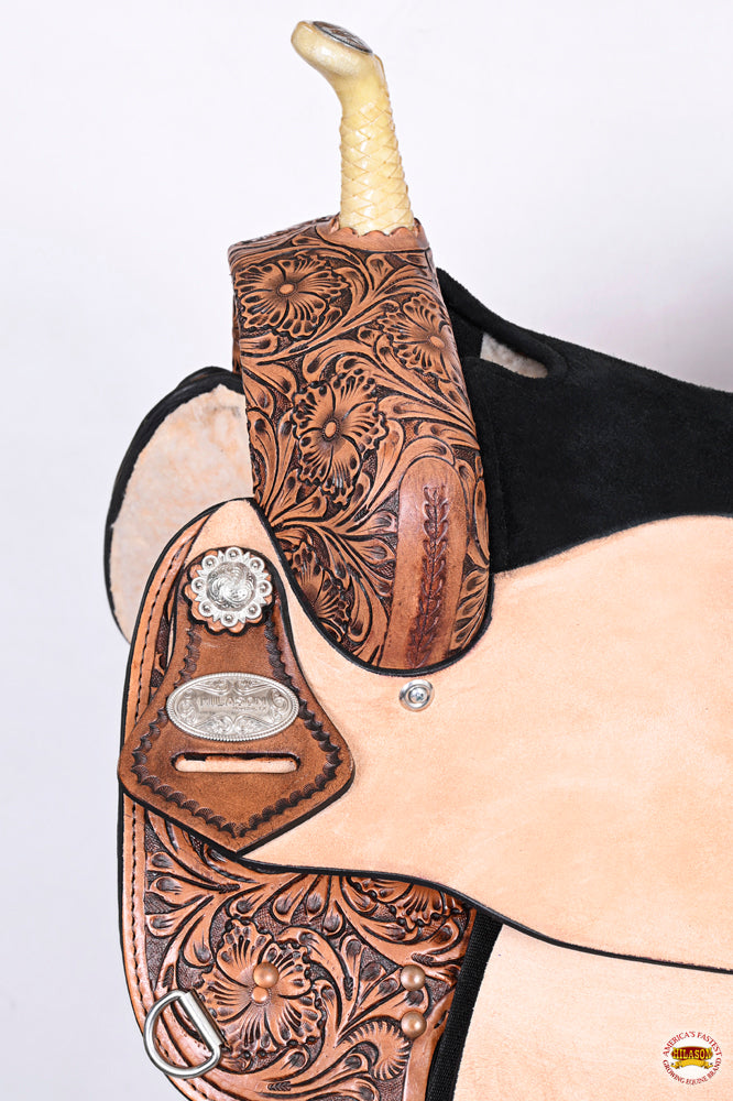 HILASON Western Horse Treeless Trail Barrel Saddle American Leather | for Horses