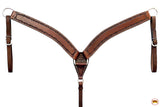 HILASON Western Horse Headstall Breast Collar Set Tack Genuine American Leather