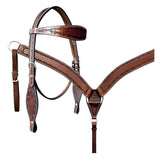 HILASON Western Horse Headstall Breast Collar Set Tack Genuine American Leather