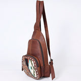American Darling Hair-On Cowhide Sling Bag | Tooled Leather Western Backpack - Uhorse