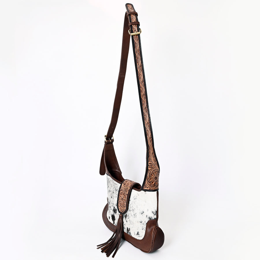 American Darling Tote Hand Tooled Hair on Genuine Leather Western Women Bag Handbag Purse | Travel Bags College Casual