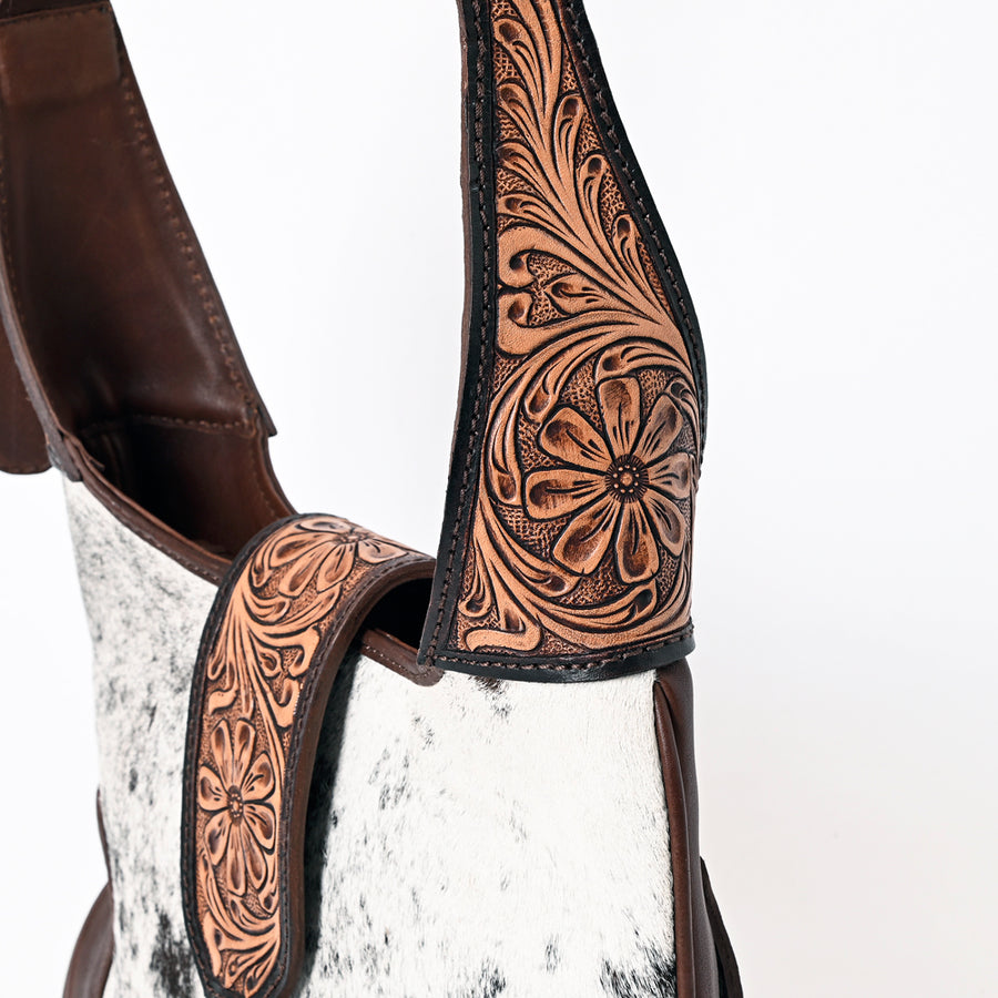 American Darling Tote Hand Tooled Hair on Genuine Leather Western Women Bag Handbag Purse | Travel Bags College Casual