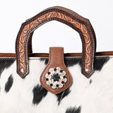American Darling Tote Hand Tooled Hair on Genuine Leather Western Women Bag Handbag Purse | Travel Bags College Casual