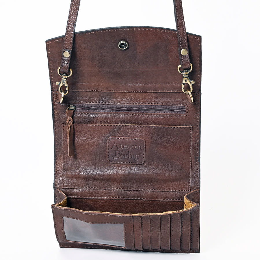 American Darling Clutch Hand Tooled Genuine Leather Western Women Bag Handbag Purse | Purses for Cute