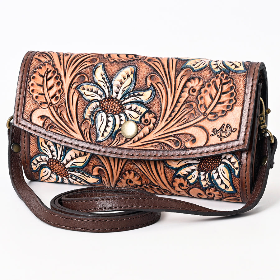 American Darling Clutch Hand Tooled Genuine Leather W. Women Bag by Hilason – Cowboy and equestrian accessories