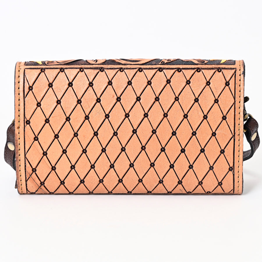 American Darling Hand Tooled Floral Carved Genuine Leather Small Cross body Bag Vegetable-Tanned Eco-Friendly Western Everyday