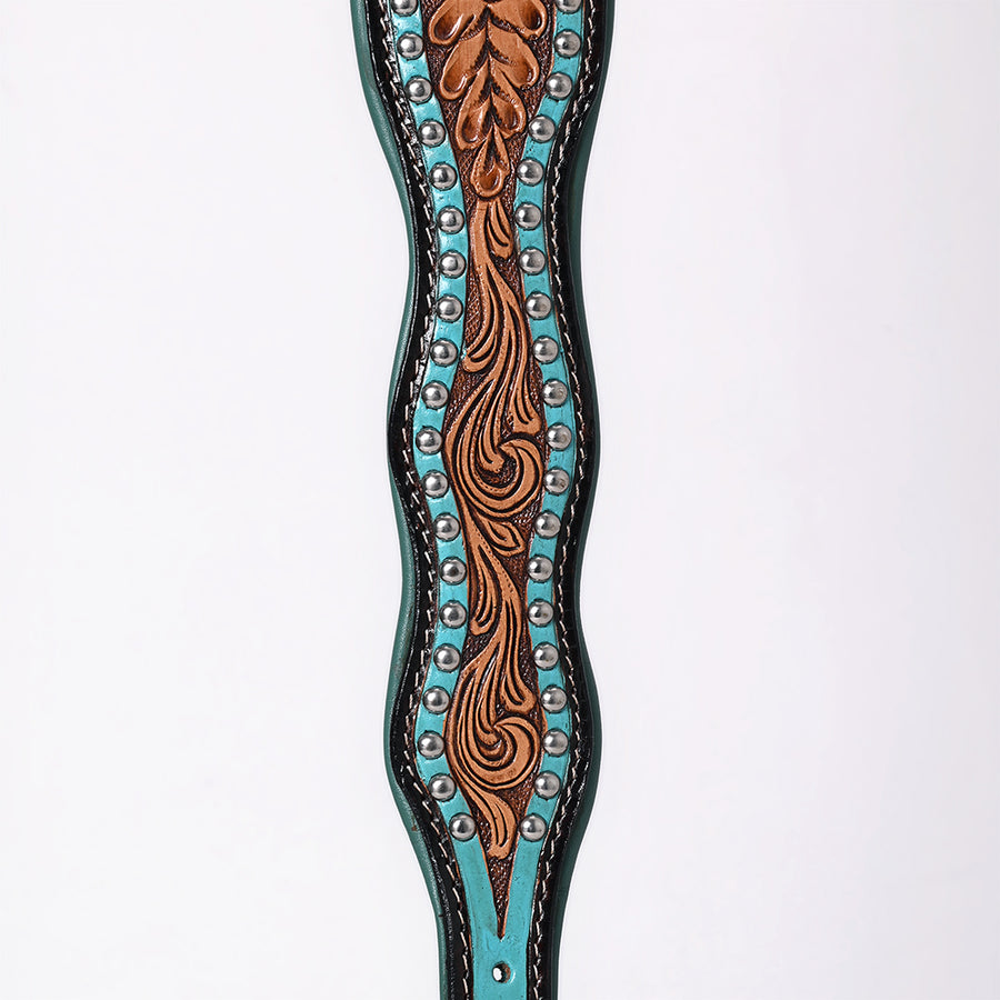 HILASON Western Genuine Leather Heavy Duty Dog Collar Floral Tooled Tan | for Dogs Comfortable
