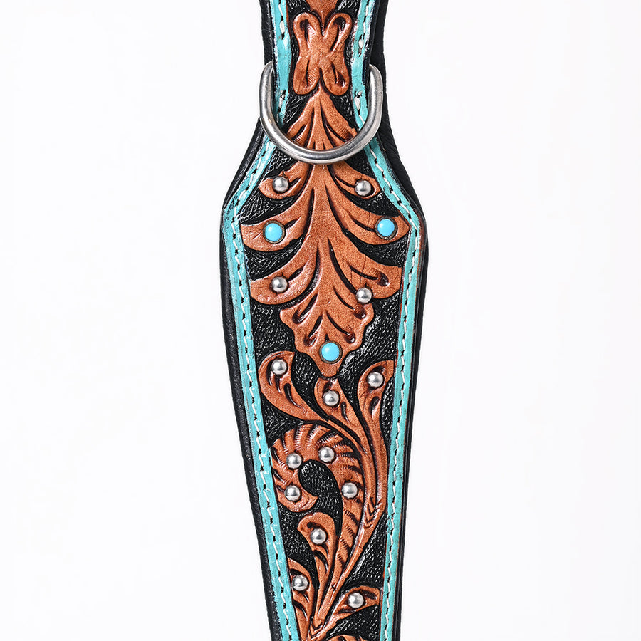 HILASON Western Genuine Leather Heavy Duty Dog Collar Floral Tooled Tan | for Dogs Comfortable