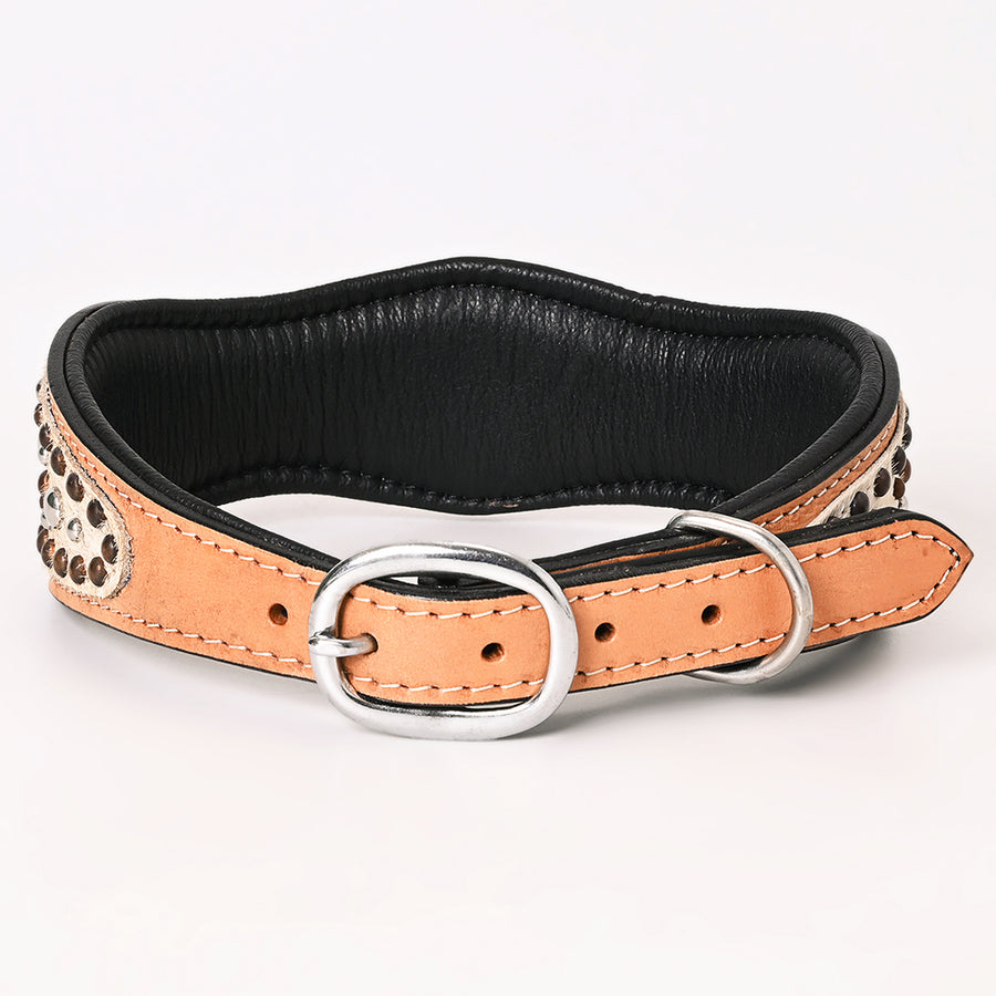 HILASON Western Style Beaded American Leather Pet Dog Collar