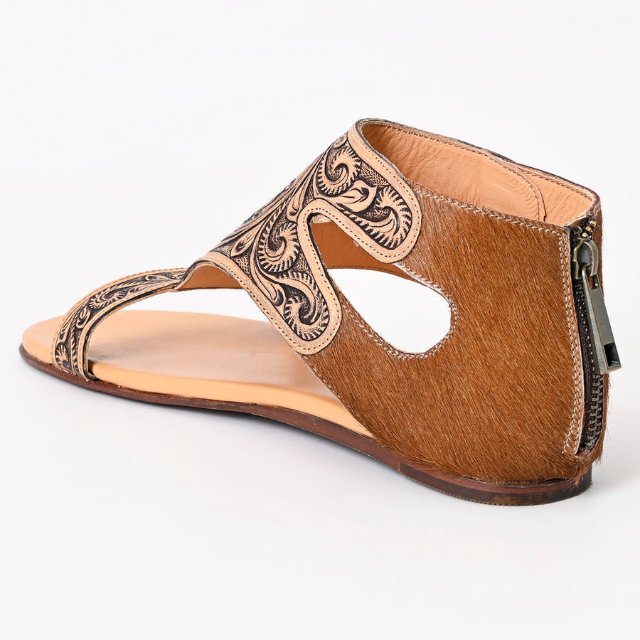 American Darling Hand Tooled, Carved Genuine Leather Sandal Footwear Flip Flop | Tooled
