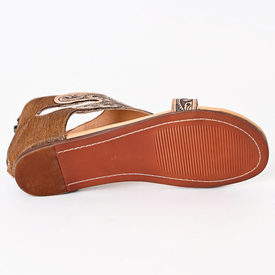 American Darling Hand Tooled, Carved Genuine Leather Sandal Footwear Flip Flop | Tooled