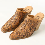 American Darling Floral Hand Curved Genuine Western Leather Sliper Loafer