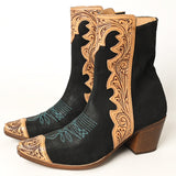 American Darling Hand Curved Boot stitched Genuine Western Suede Leather Long Boot