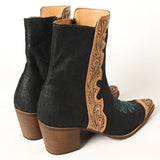 American Darling Hand Curved Boot stitched Genuine Western Suede Leather Long Boot