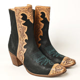 American Darling Hand Curved Boot stitched Genuine Western Suede Leather Long Boot