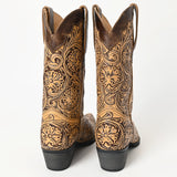 American Darling Floral Hand Curved Genuine Western Leather Long Boot