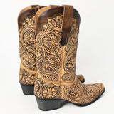 American Darling Floral Hand Curved Genuine Western Leather Long Boot