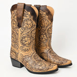 American Darling Floral Hand Curved Genuine Western Leather Long Boot