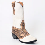 American Darling Floral Hand Curved Hair On Genuine Western Leather Long Boot