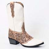 American Darling Floral Hand Curved Hair On Genuine Western Leather Long Boot