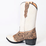 American Darling Floral Hand Curved Hair On Genuine Western Leather Long Boot