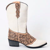 American Darling Floral Hand Curved Hair On Genuine Western Leather Long Boot