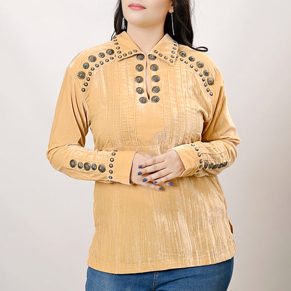 American Darling Velvet Women shirt dress Tunic Ladies girl Top – by Hilason – Cowboy and equestrian accessories
