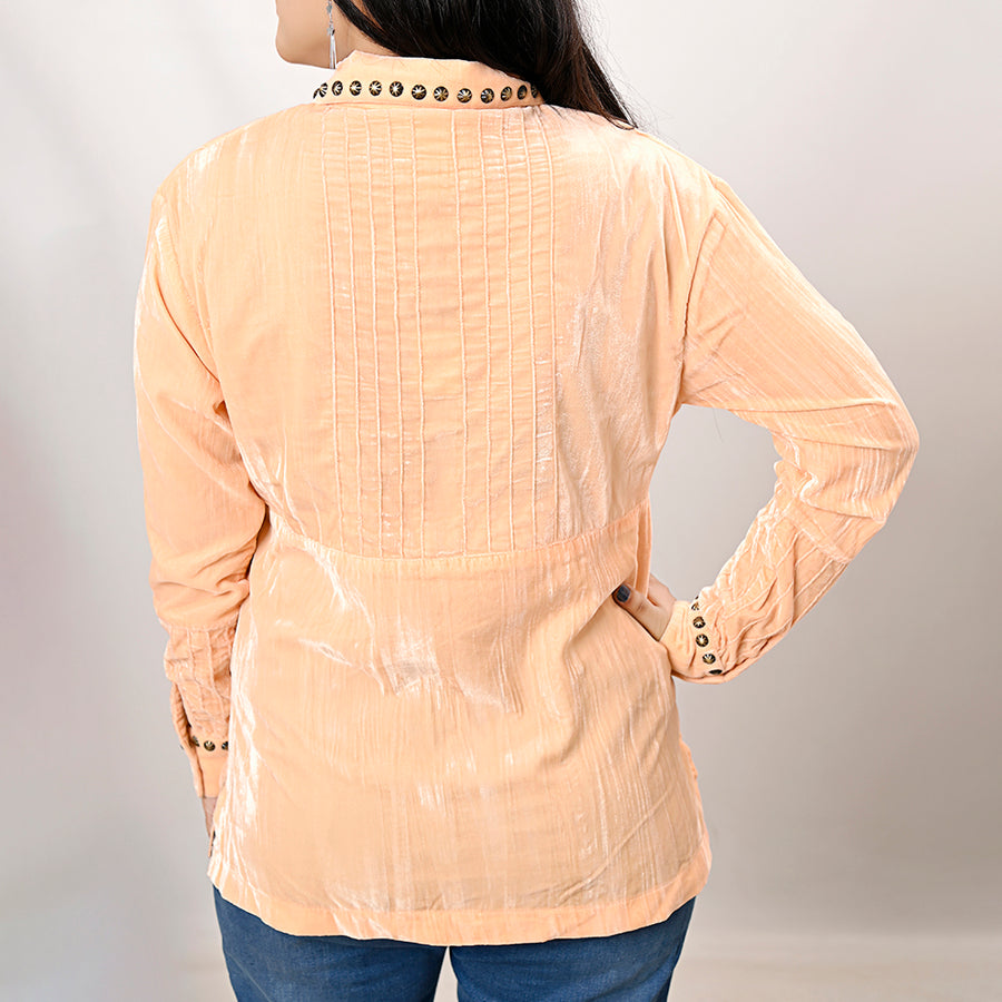 American Darling Velvet Women shirt dress Tunic Ladies girl Top Cream | Vintage Leather
