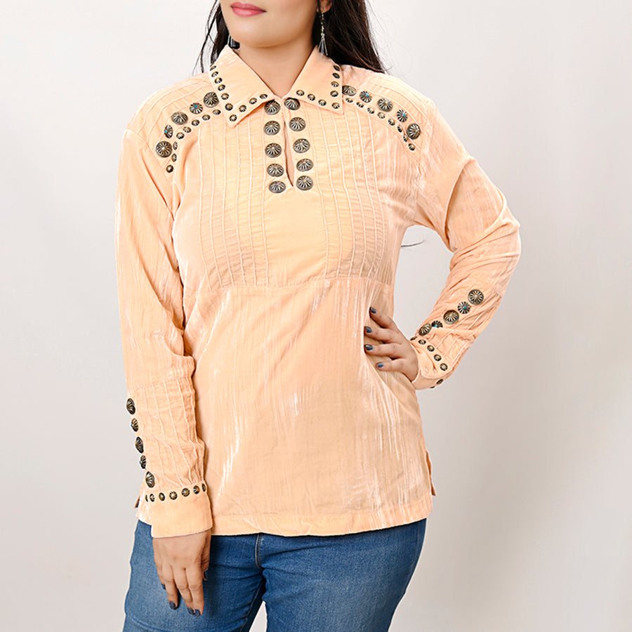 American Darling Velvet Women shirt dress Tunic Ladies girl Top - Uhorse