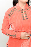 American Darling Velvet Women shirt dress Tunic Ladies girl Top