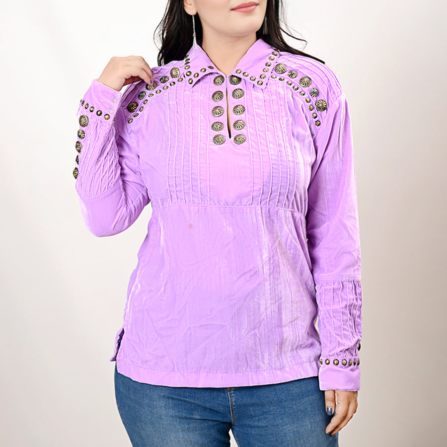 American Darling Velvet Women shirt dress Tunic Ladies girl Top - Uhorse